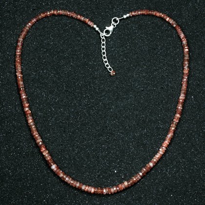 Sunstone Faceted Bead Necklace ~18"