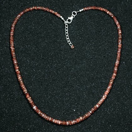 Sunstone Faceted Bead Necklace ~18"