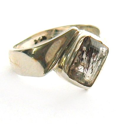 Super Seven Ring In Silver - Rectangle size UK - R. USA - 8.5