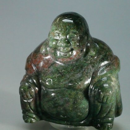 Superior Bloodstone Carved Sitting Buddha Statue ~51mm