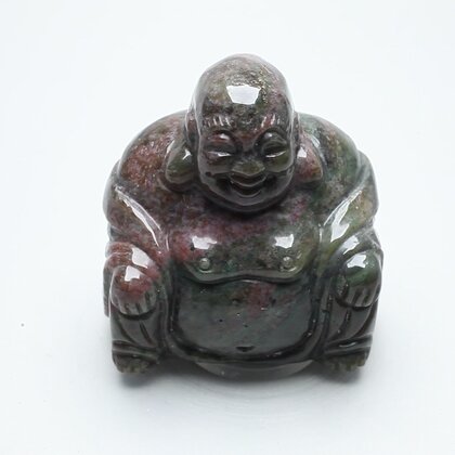 Superior Bloodstone Carved Sitting Buddha Statue ~52mm