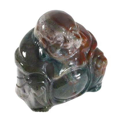 Superior Bloodstone Carved Sitting Buddha Statue ~5cm