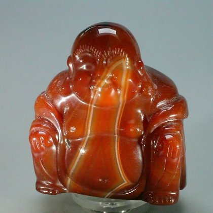 Superior Carnelian Carved Sitting Buddha Statue ~50mm