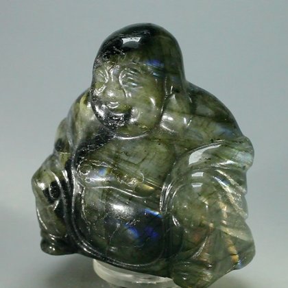 Superior Labradorite Sitting Buddha Statue ~52mm