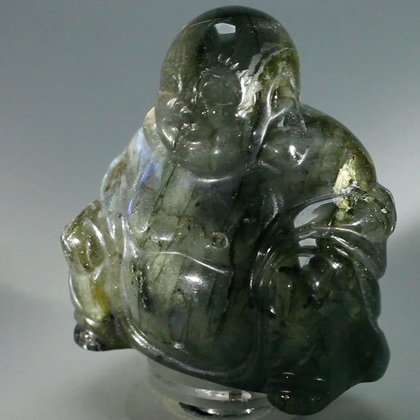 Superior Labradorite Sitting Buddha Statue ~53mm