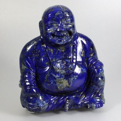Superior Lapis Lazuli Carved Sitting Buddha Statue ~10cm