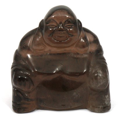 Superior Smoky Quartz Sitting Buddha Statue