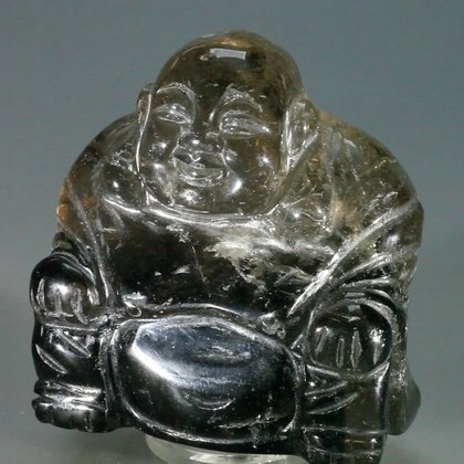 Superior Smoky Quartz Sitting Buddha Statue ~50mm