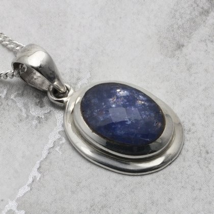 Tanzanite & Silver Pendant ~17mm