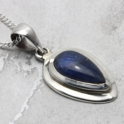 Tanzanite & Silver Pendant ~19mm