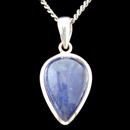 Tanzanite & Silver Pendant - Drop 20mm