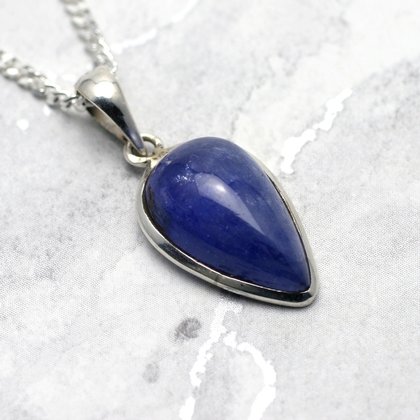 Tanzanite & Silver Pendant - Drop 21mm