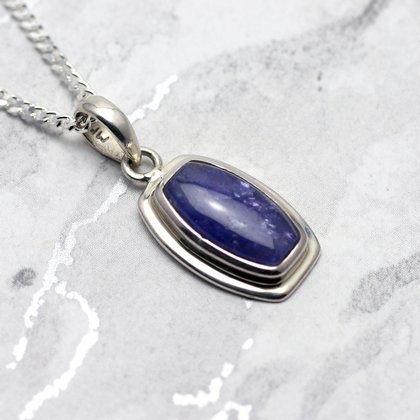 Tanzanite & Silver Pendant - Enhanced Barrel (20mm)