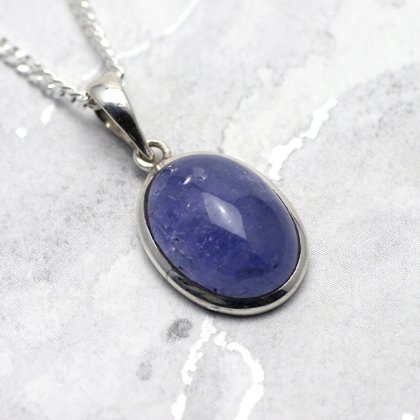 Tanzanite & Silver Pendant - Oval 20mm