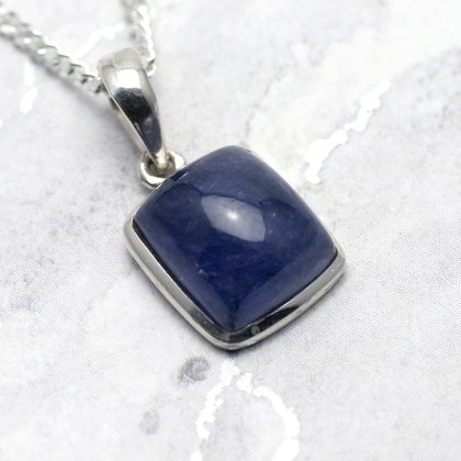 Tanzanite & Silver Pendant -  Square 16mm