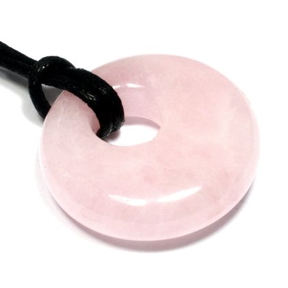 Taurus Birthstone Necklace - Rose Quartz Donut