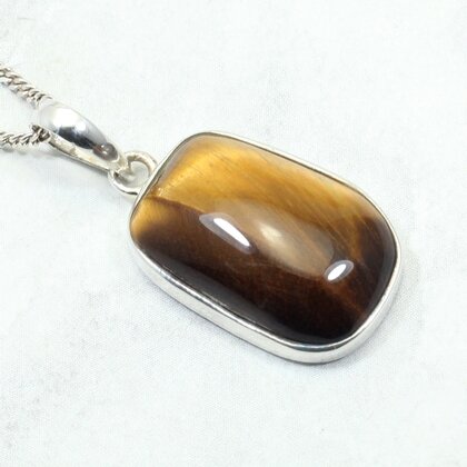 Tiger Eye 925 Silver Pendant ~27mm