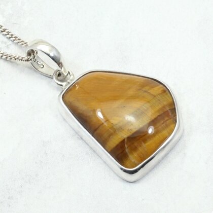Tiger Eye 925 Silver Pendant ~29mm