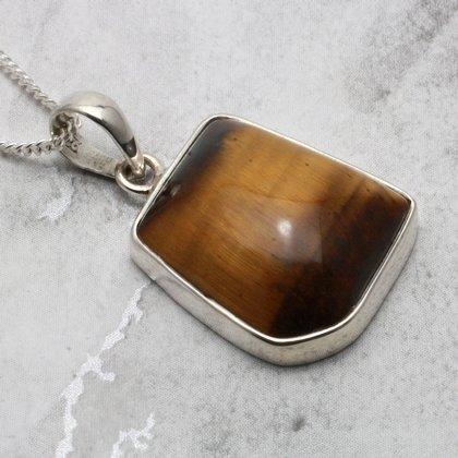 Tiger Eye & Silver Pendant ~22mm