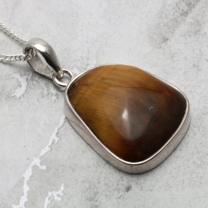 Tiger Eye & Silver Pendant ~23mm