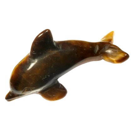 Tiger Eye Carved Crystal Dolphin