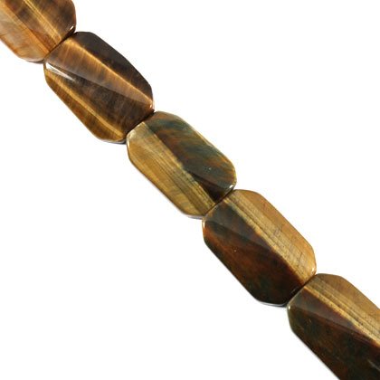 Tiger Eye Crystal Beads - 30mm Twist Rectangle