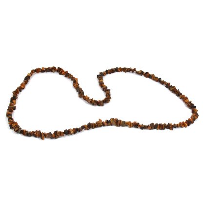 Tiger Eye Gemstone Chip Necklace ~ 35"