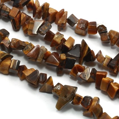 Tiger Eye Gemstone Chip Necklace ~ 35"