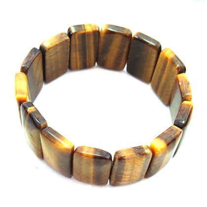 Tiger Eye Gemstone Nugget Bracelet - Rectangles