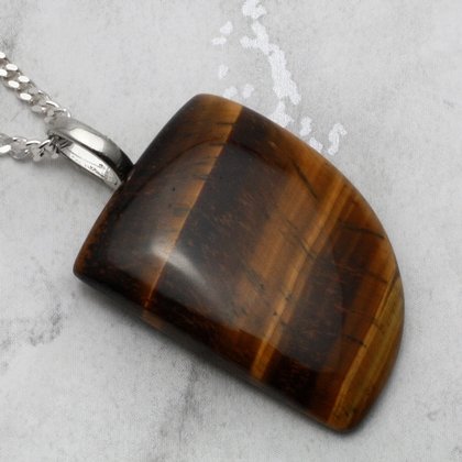 Tiger Eye Gemstone Pendant ~31mm