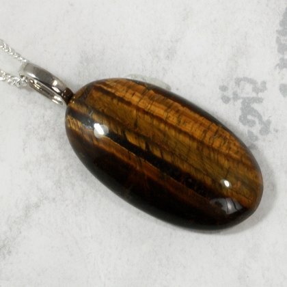 Tiger Eye Gemstone Pendant ~31mm