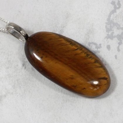 Tiger Eye Gemstone Pendant ~32mm