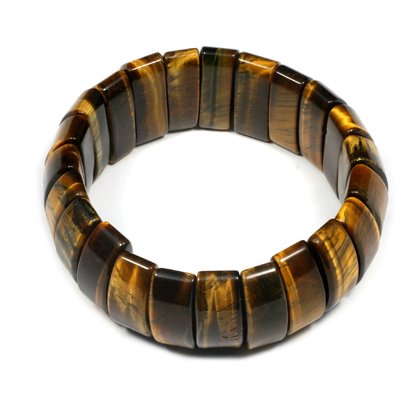 Tiger Eye Nugget Bracelet - Curved Rectangles