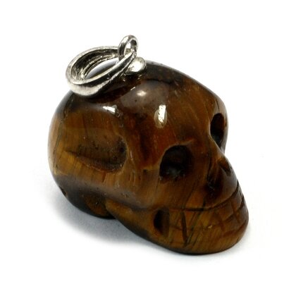 Tiger Eye Skull Pendant ~25mm