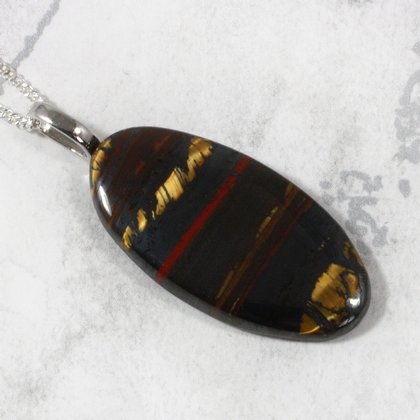 Tiger Iron Gemstone Pendant  ~35mm