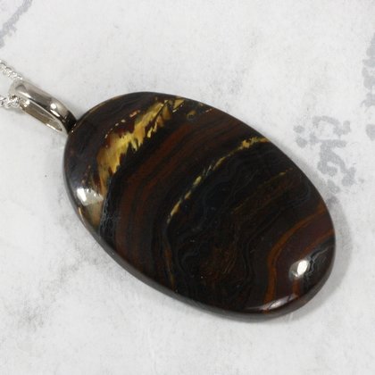 Tiger Iron Gemstone Pendant  ~35mm