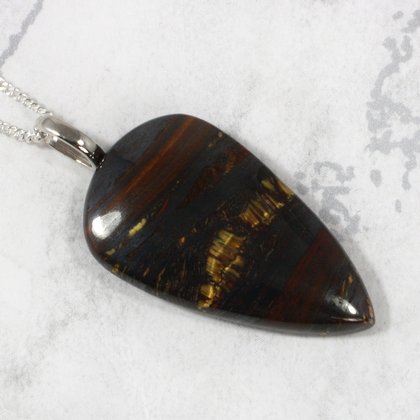 Tiger Iron Gemstone Pendant  ~36mm