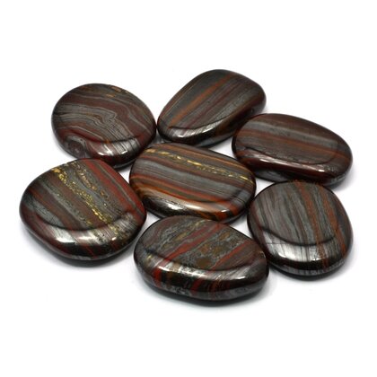 Tiger Iron Flat Tumble Stone ~40-42mm