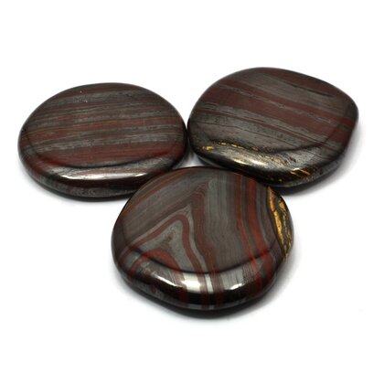 Tiger Iron Flat Tumble Stone ~44-47mm