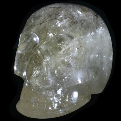 Tourmalinated Quartz Crystal Skull ~10 x 6cm