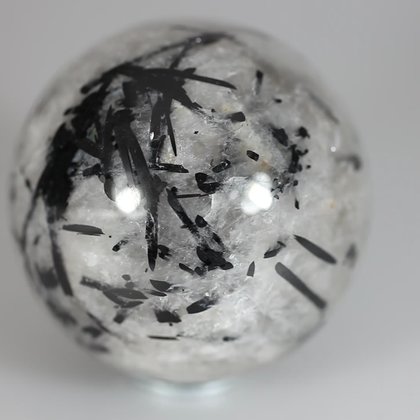 SUPERB Tourmalinated Quartz Crystal Sphere ~64mm
