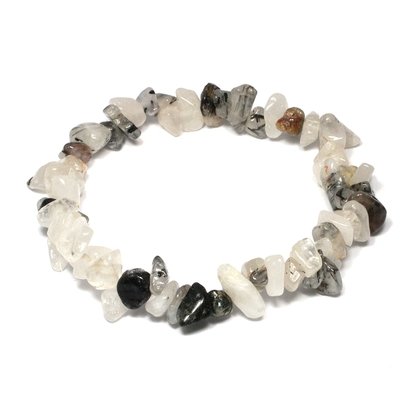 Tourmalinated Quartz Gemstone Chip Bracelet