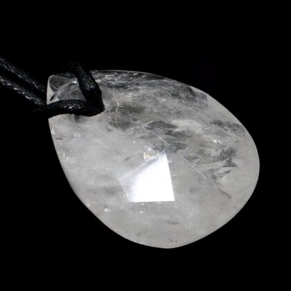 Tourmalinated Quartz Pendant & Wax Cotton Cord ~30mm