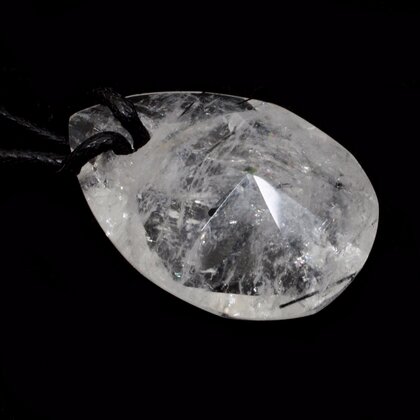 Tourmalinated Quartz Pendant & Wax Cotton Cord ~31mm