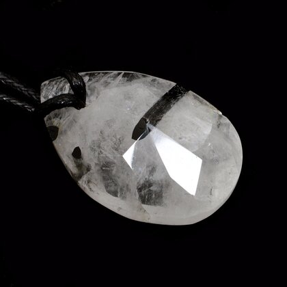 Tourmalinated Quartz Pendant & Wax Cotton Cord ~31mm
