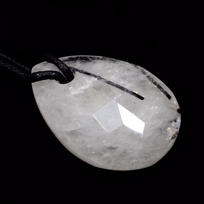 Tourmalinated Quartz Pendant & Wax Cotton Cord ~34mm