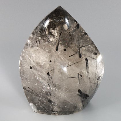 Tourmalinated Quartz Polished Point ~8 x 5cm