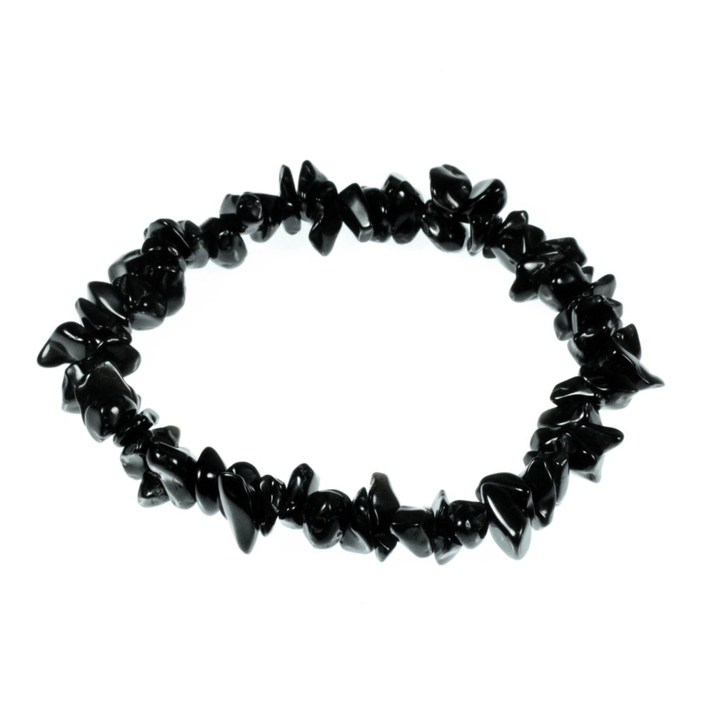 Details about   Black Tourmaline Gem Chip Bracelet Semi Precious Stones Protection Bangle Chains 