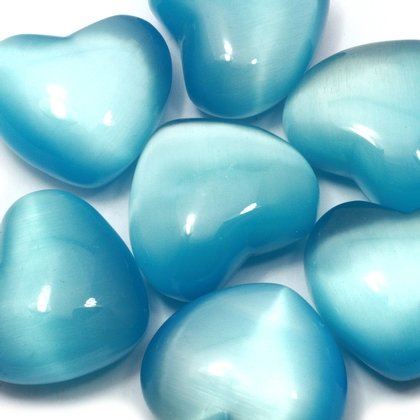 Turquoise Cat's Eye Heart ~45mm