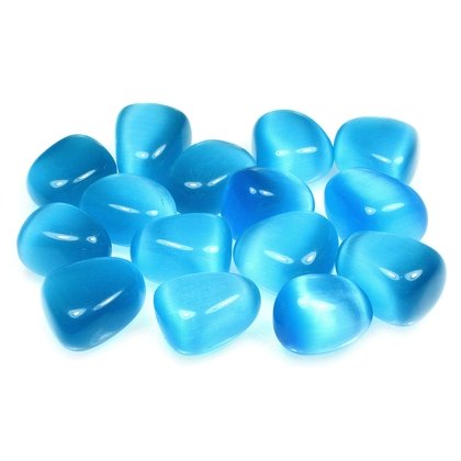 Turquoise Cat's Eye Tumble Stone (15-20mm)